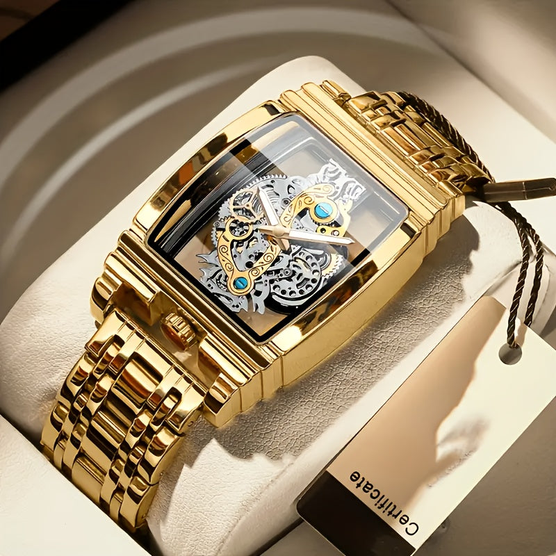 4pcs New Men's Fashion Casual Waterproof Luminous Quartz Watch and Jewelry Combination Set for Daily Wear, Parties, Valentine's Day, Easter, Christmas, Halloween, Ramadan, Wedding, Gifts for Friends and Family